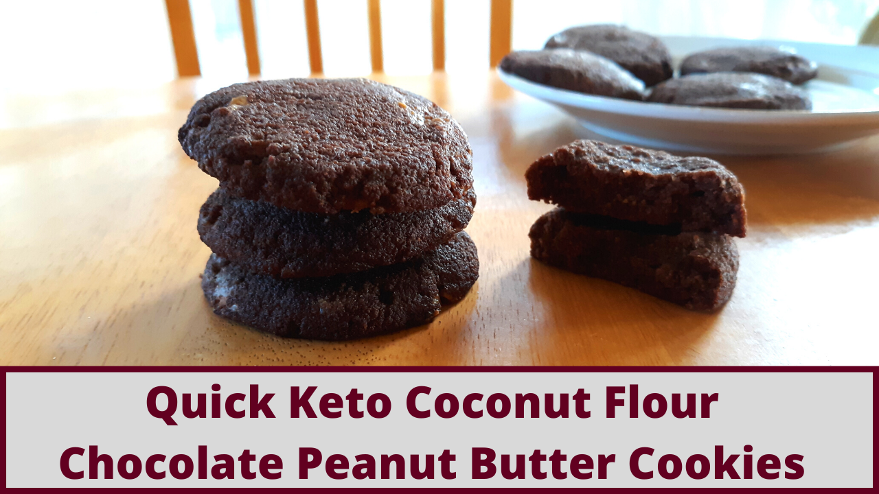 Quick Keto Chocolate Peanut Butter Coconut Flour Cookies