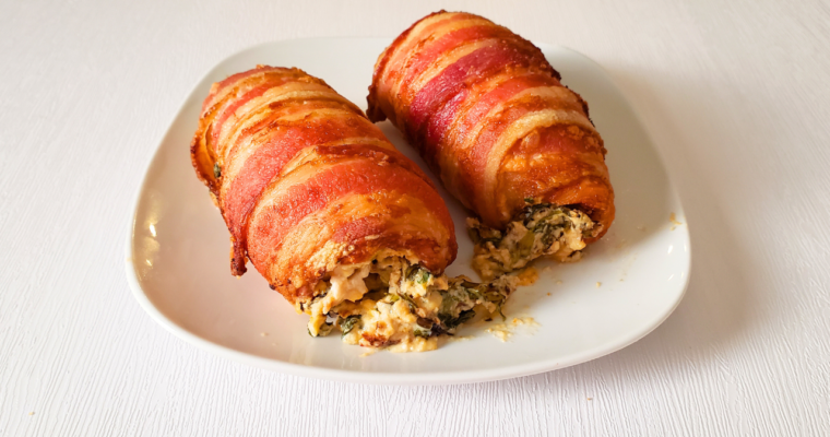 Quick Keto Bacon Wrapped Stuffed Chicken Breasts