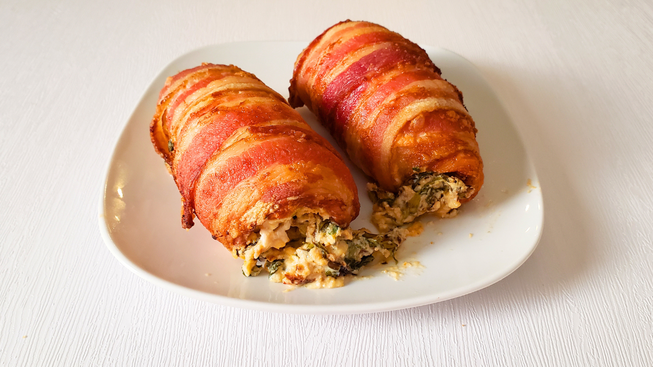 Quick Keto Bacon Wrapped Stuffed Chicken Breasts