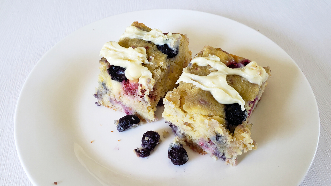 Quick and Easy Keto Berry Blondie Bars