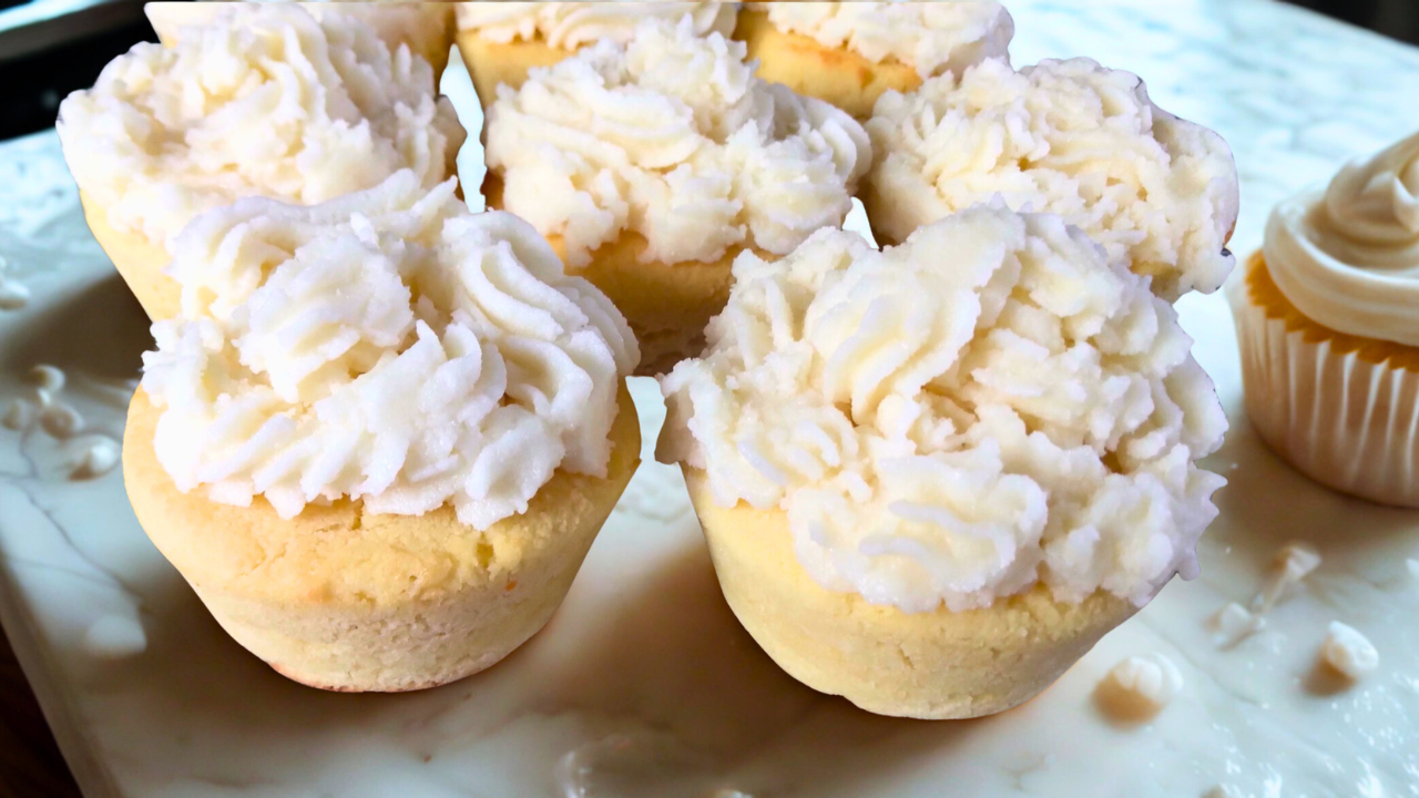 Easy Keto Vanilla Lemon Cupcakes