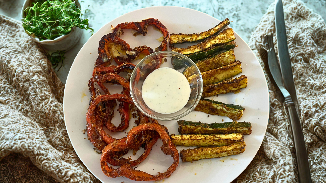 Keto Zucchini Fries and Pepper Rings