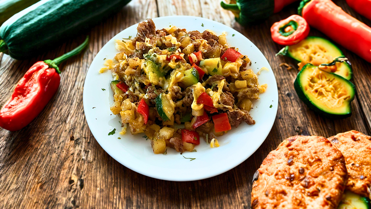 One Pan Keto Cheesy Beef Skillet Meal