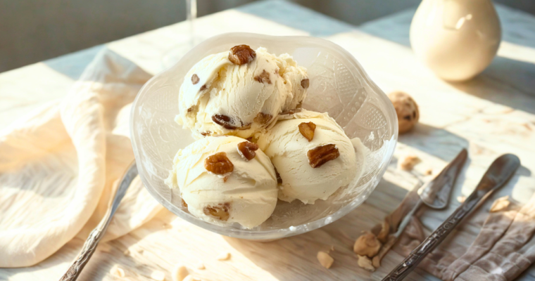 Simple Keto Butter Pecan Ice Cream
