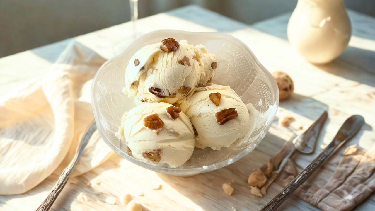 Simple Keto Butter Pecan Ice Cream