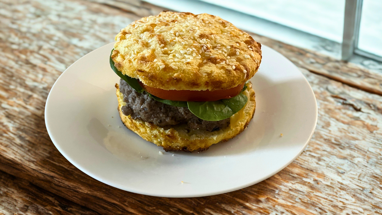Quick 4 Ingredient Keto Soft and Crusty Sandwich Buns